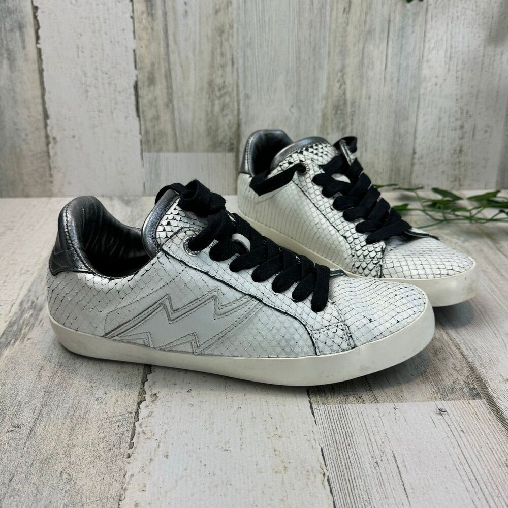 Zadig & Voltaire Women's Zadig Keith Flash Low Top Sneakers, White, Size 38